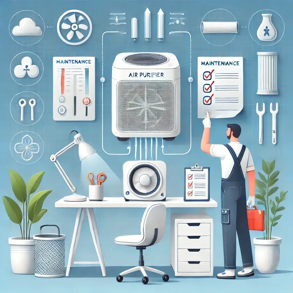 illustration representing best practices for air purification and maintenance